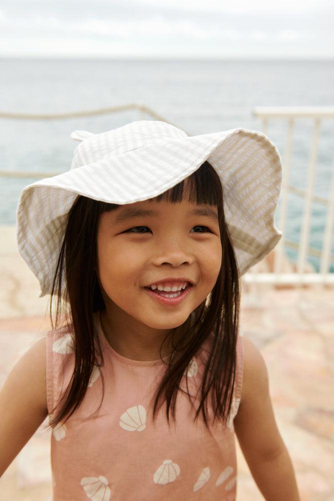 Amelia seersucker sun hat w/ears-Hodeplagg-Liewood-Aandahls