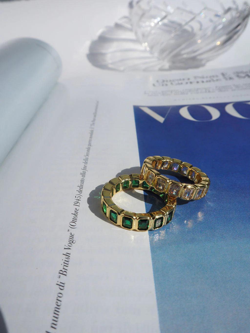 BEZEL EMERALD BALLIER RING-Acces-LUV AJ-Aandahls