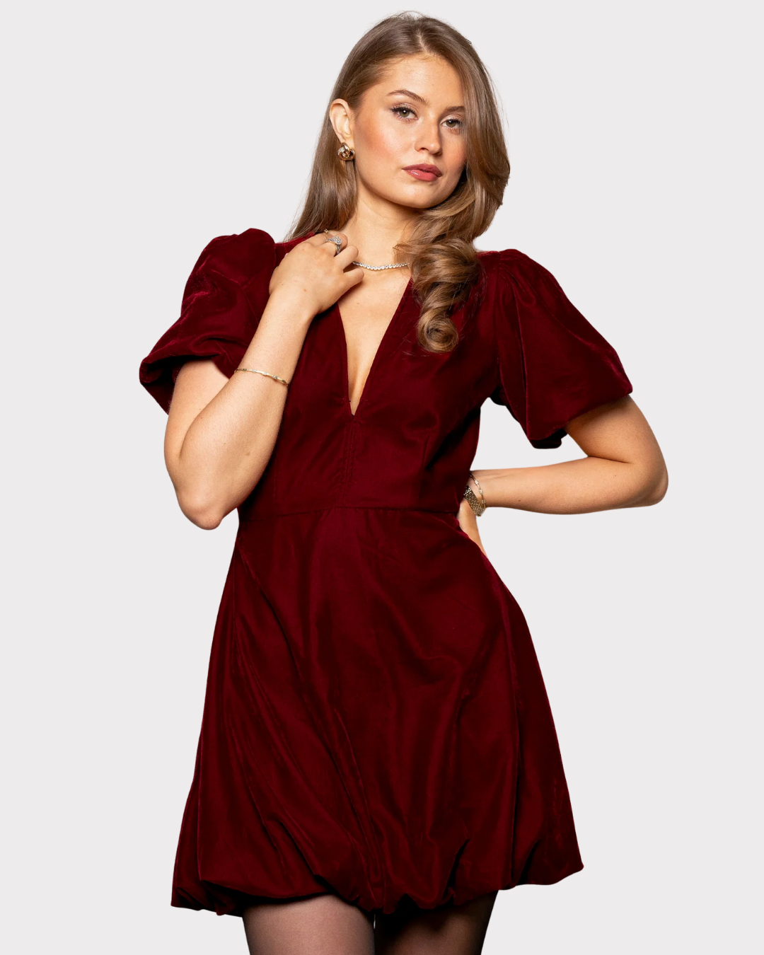 Blake Dress Velvet Bordeaux-Kjole-MISSMAYA-Aandahls