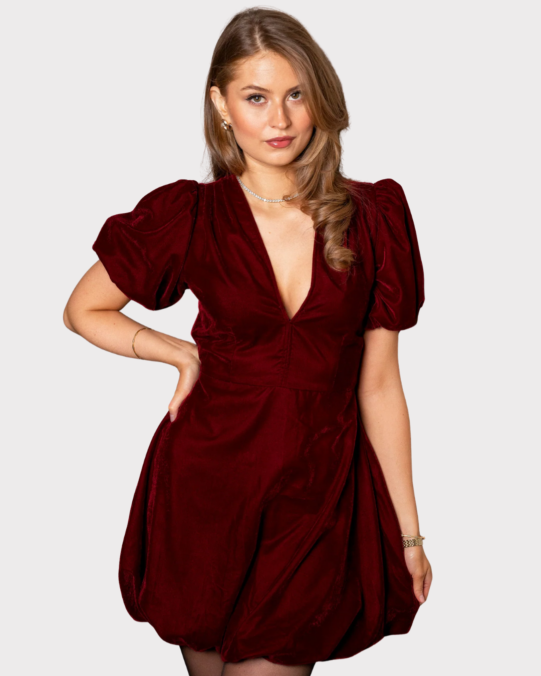 Blake Dress Velvet Bordeaux-Kjole-MISSMAYA-Aandahls