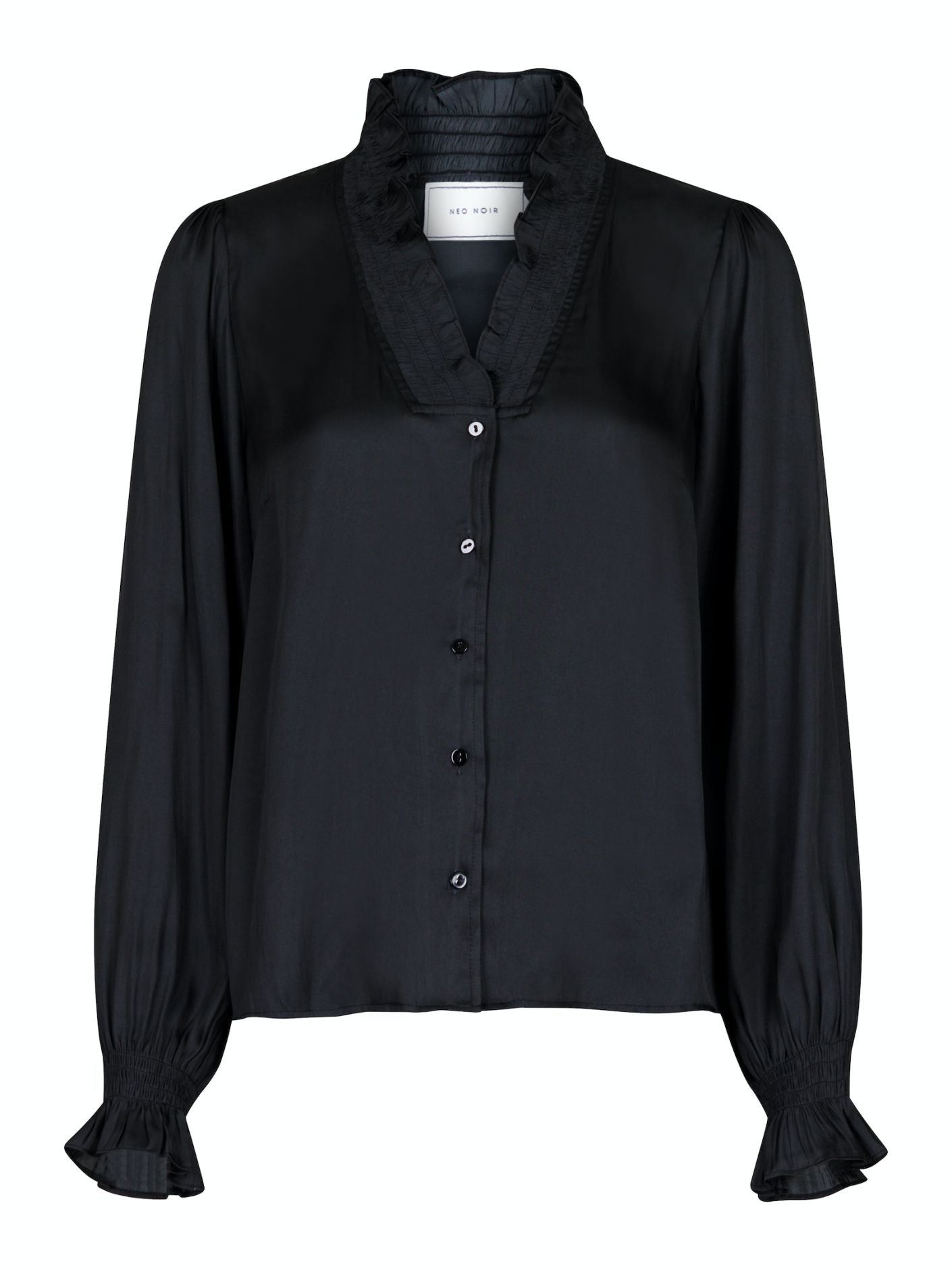 Brielle Satin Blouse-Bluser-Neo Noir-Aandahls