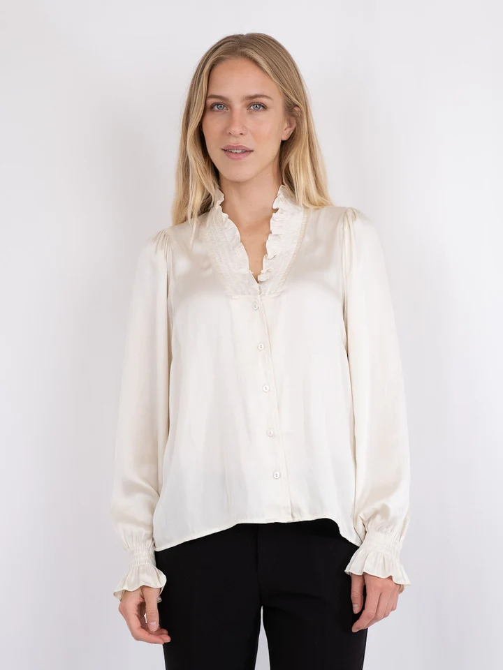 Brielle Satin Blouse-Bluser-Neo Noir-Aandahls