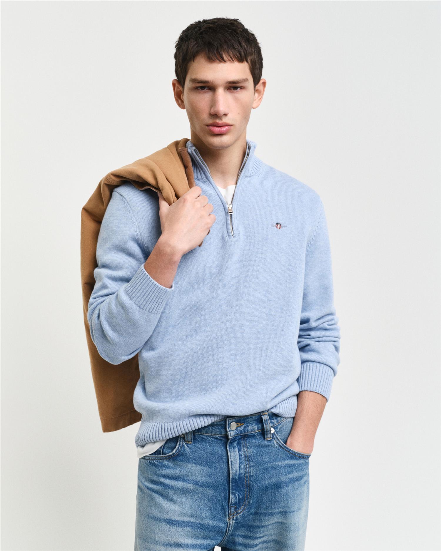 CASUAL COTTON HALF ZIP-Genser-Gant-Aandahls