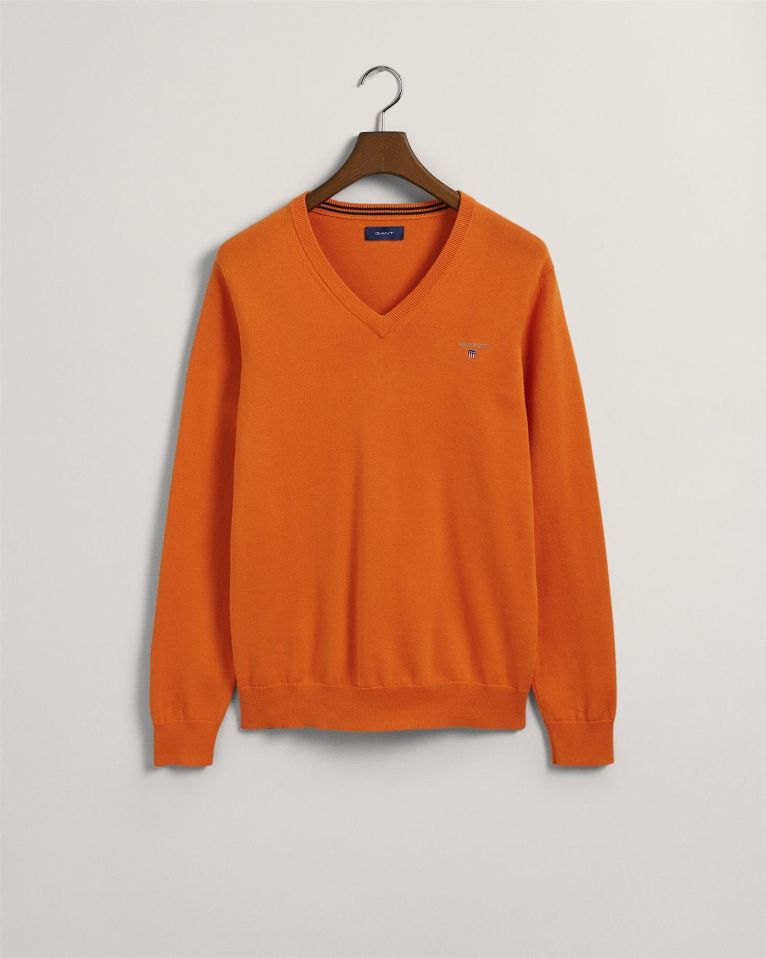 CLASSIC COTTON V-NECK-Strikk-Gant-Aandahls