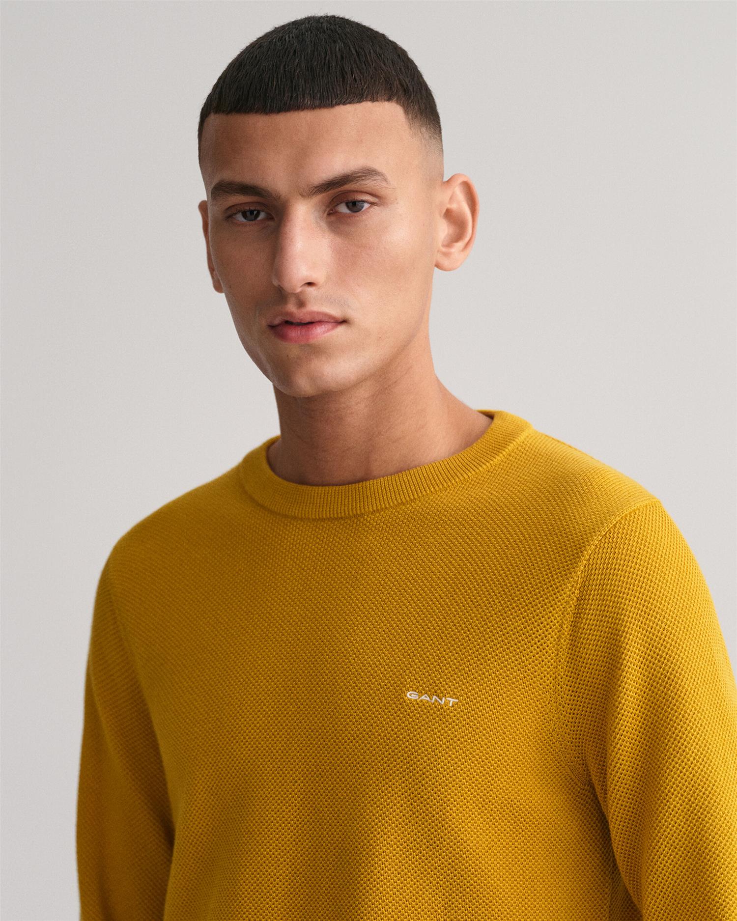 COTTON PIQUE C-NECK-Genser-Gant-Aandahls