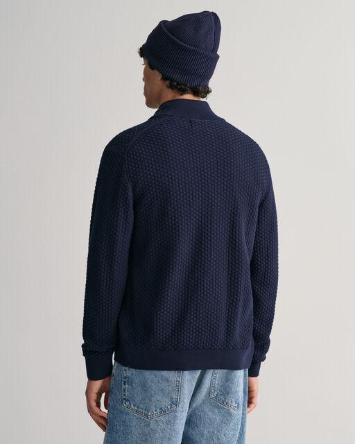 COTTON TEXTURE ZIP CARDIGAN-Strikk-Gant-Aandahls