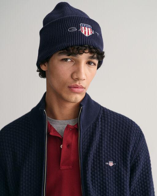 COTTON TEXTURE ZIP CARDIGAN-Strikk-Gant-Aandahls
