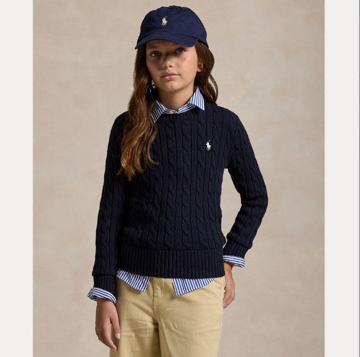 Cable-knit cotton sweater-Genser-Polo Ralph Lauren-Aandahls