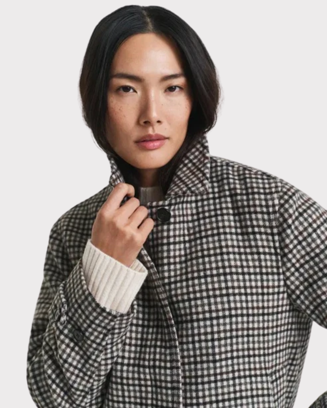 Checked Short Wool Blend Car Coat-Yttertøy-Gant-Aandahls
