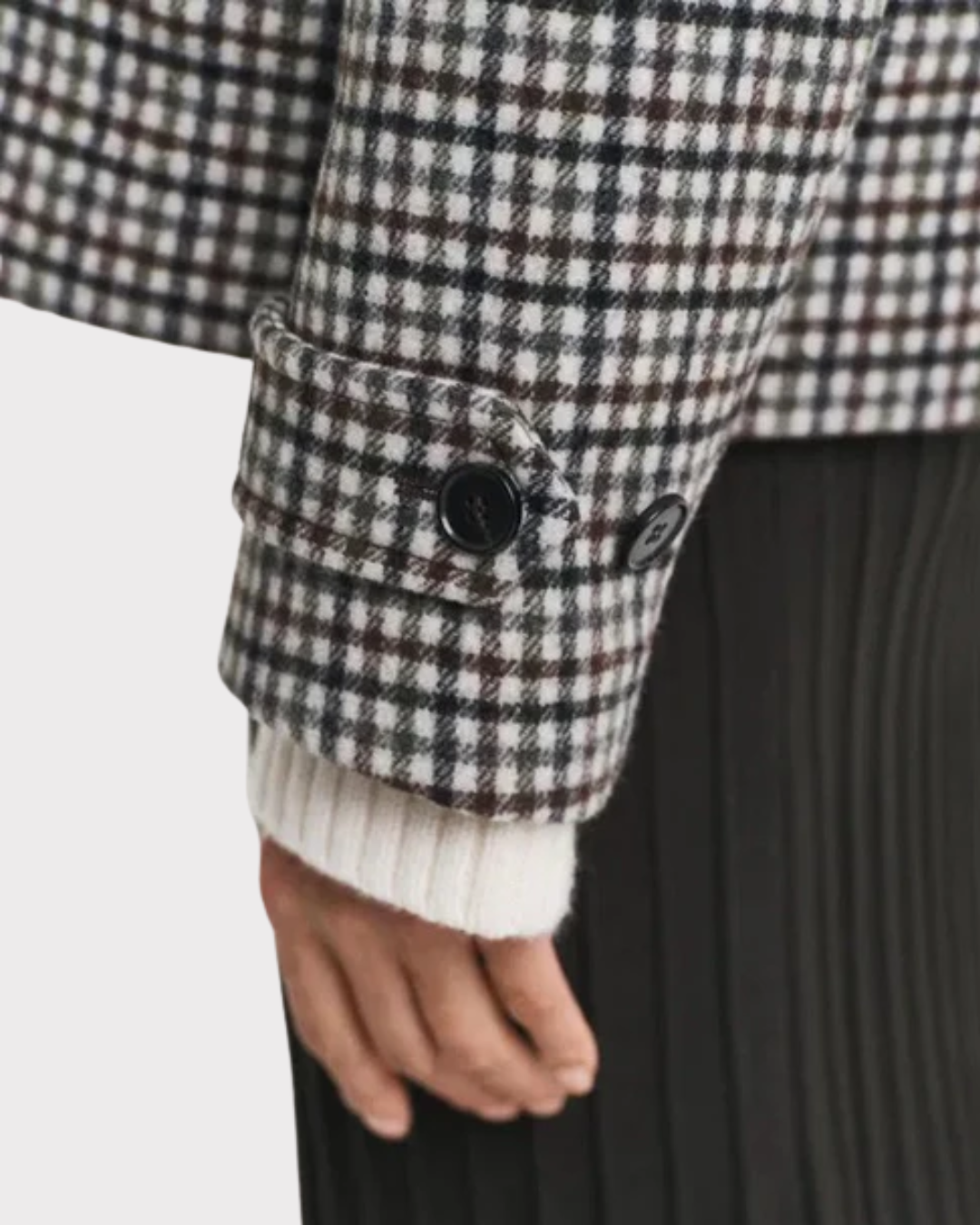 Checked Short Wool Blend Car Coat-Yttertøy-Gant-Aandahls