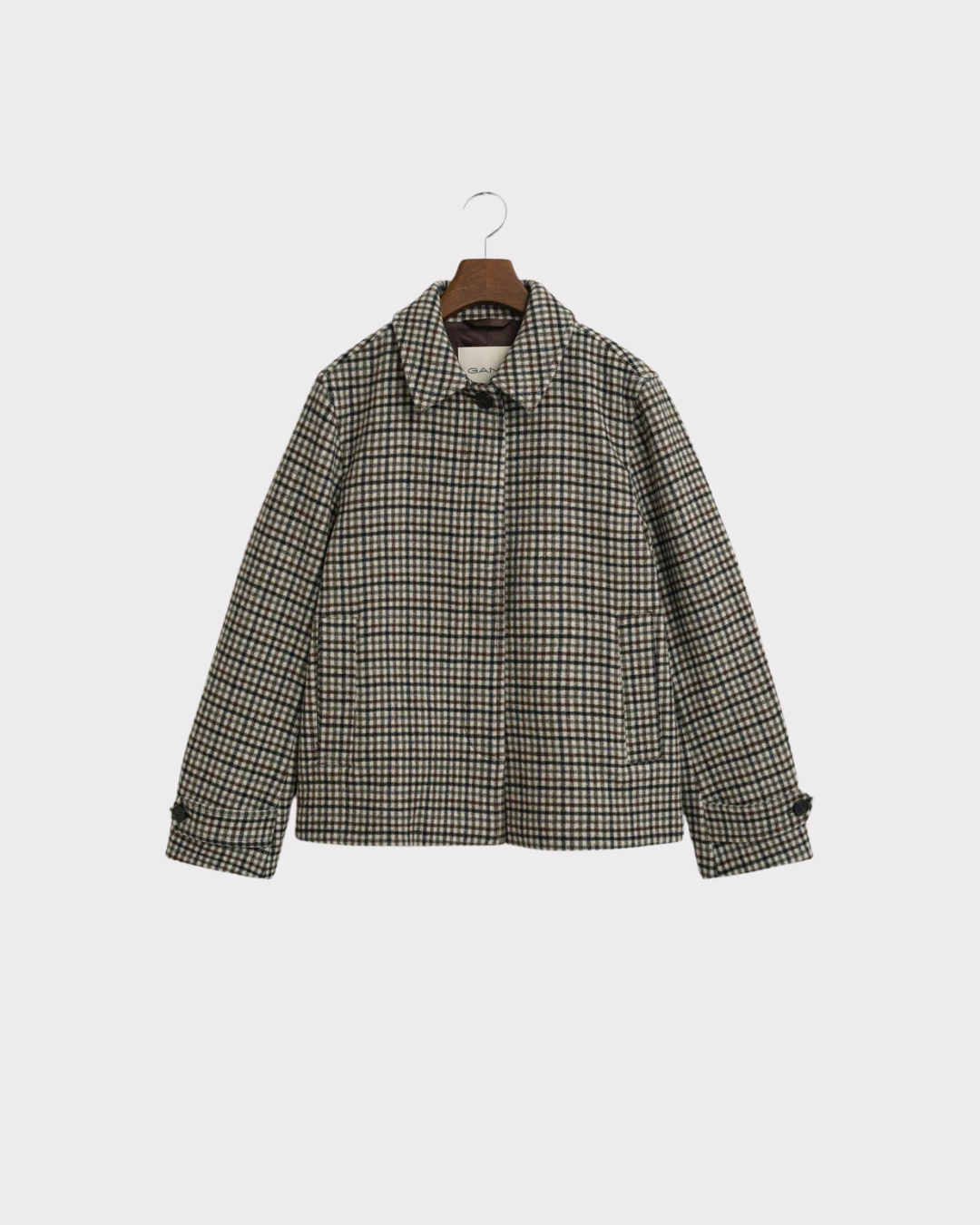 Checked Short Wool Blend Car Coat-Yttertøy-Gant-Aandahls