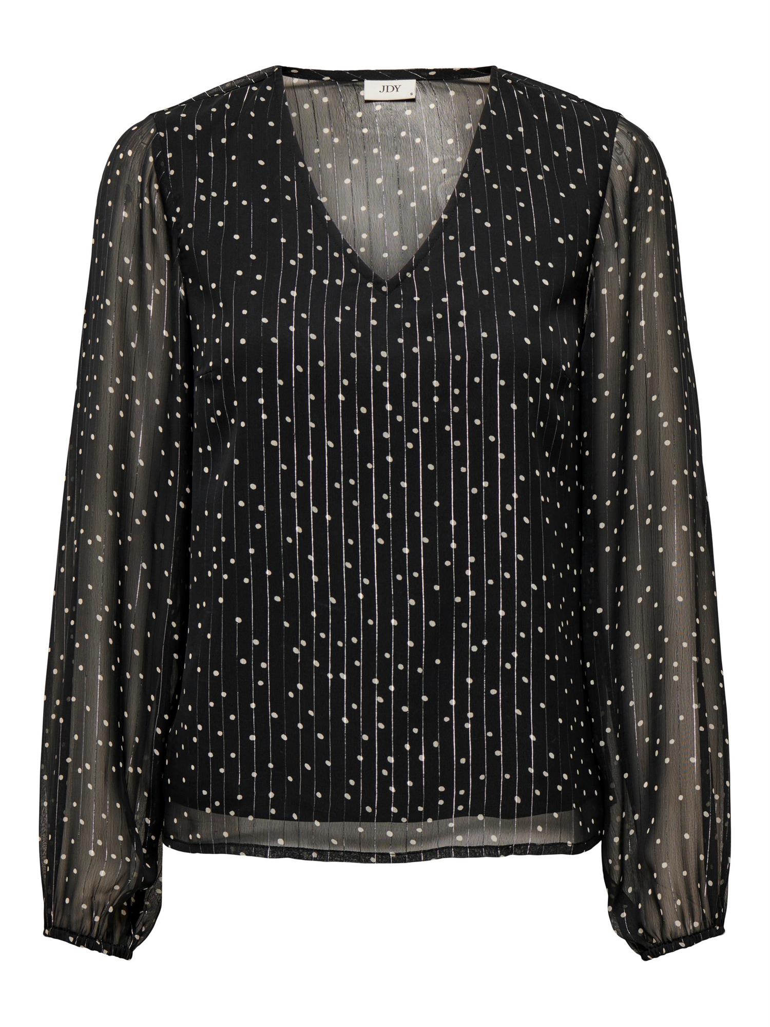 Cody L/S V-Neck Top Dot-Bluser-Jacqueline de Yong-Aandahls