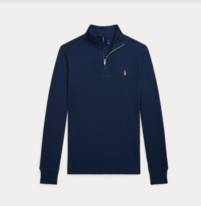 Cotton Interlock Quarter-Zip Pullover-Genser-Polo Ralph Lauren-Aandahls