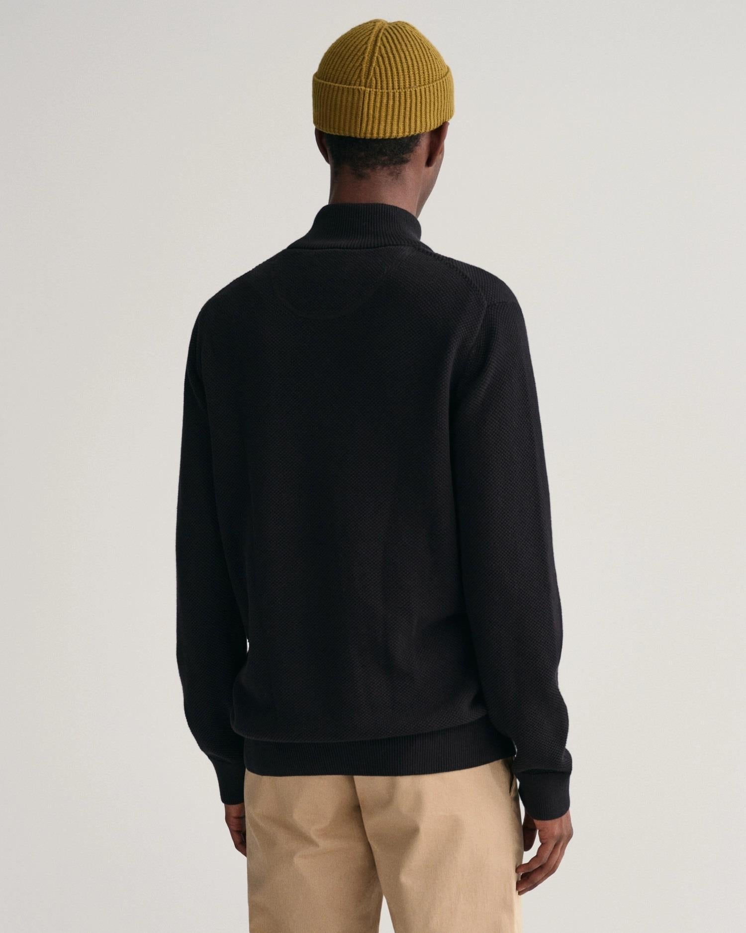 Cotton Pique Zip Cardigan-Cardigan-Gant-Aandahls
