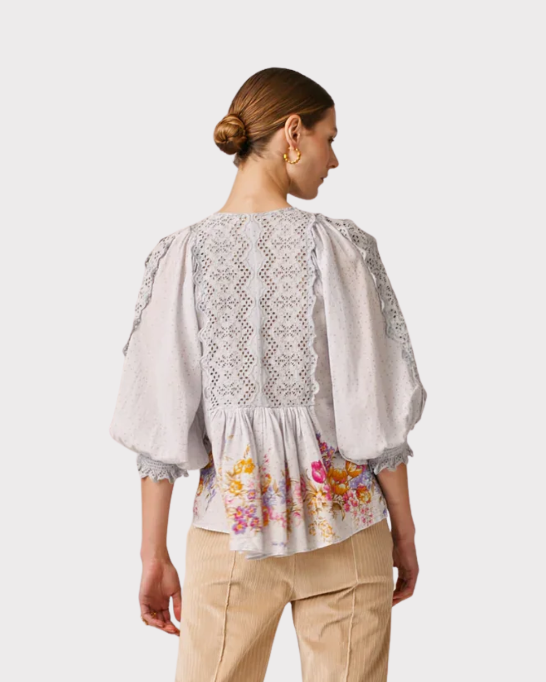 Cotton Slub Embroidery Blouse-Skjorte-ByTimo-Aandahls