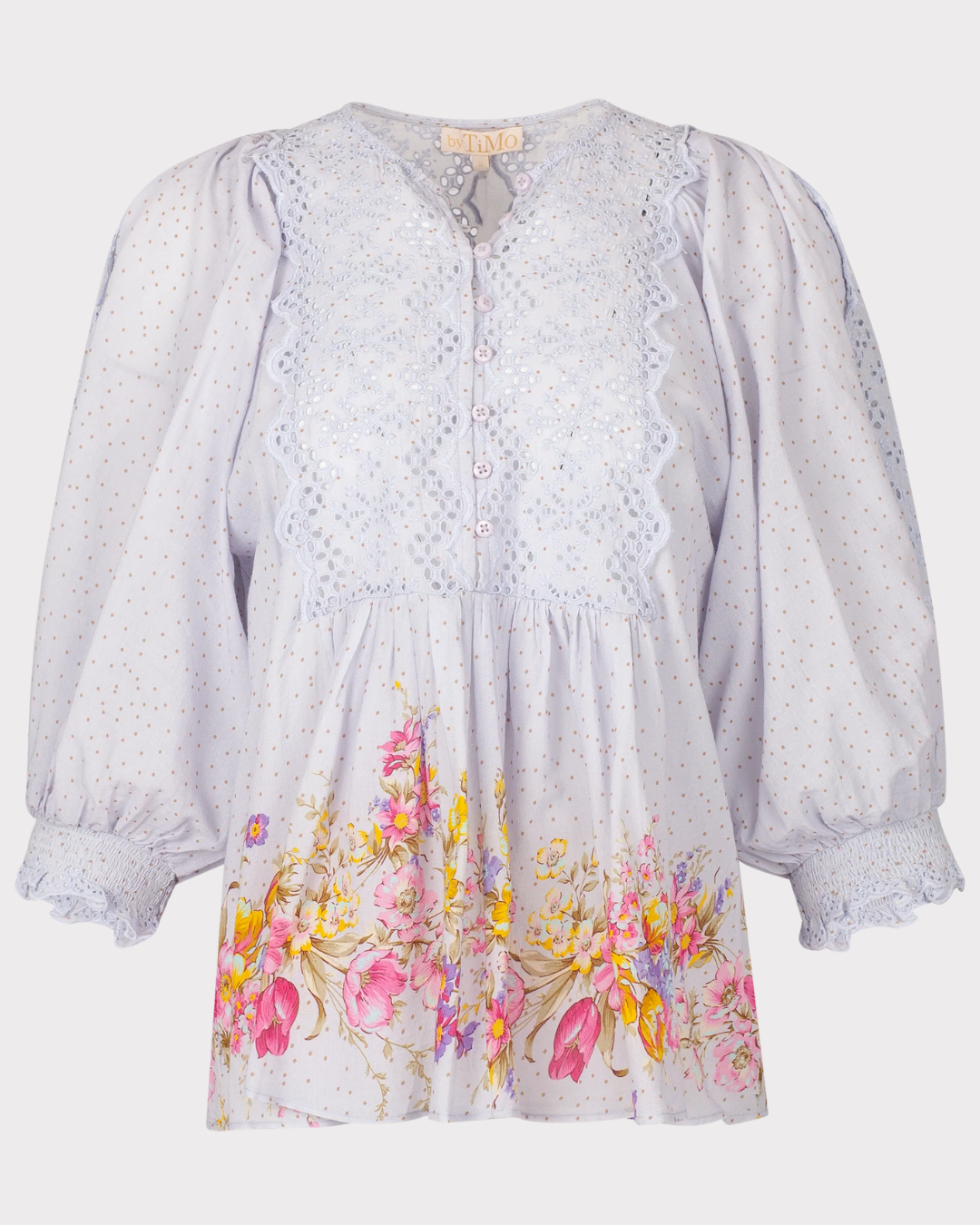 Cotton Slub Embroidery Blouse-Skjorte-ByTimo-Aandahls