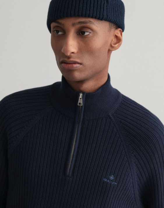 Cotton Texture Halfzip-Genser-Gant-Aandahls