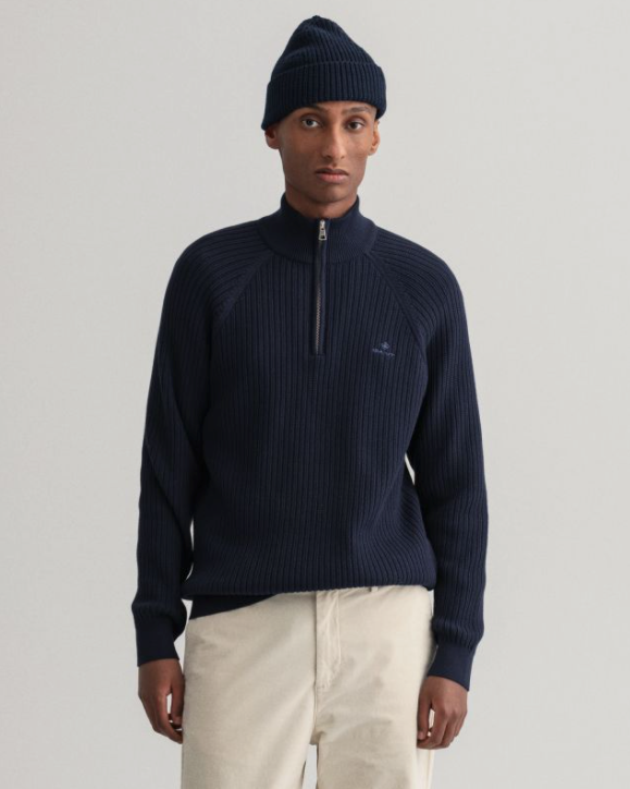 Cotton Texture Halfzip-Genser-Gant-Aandahls