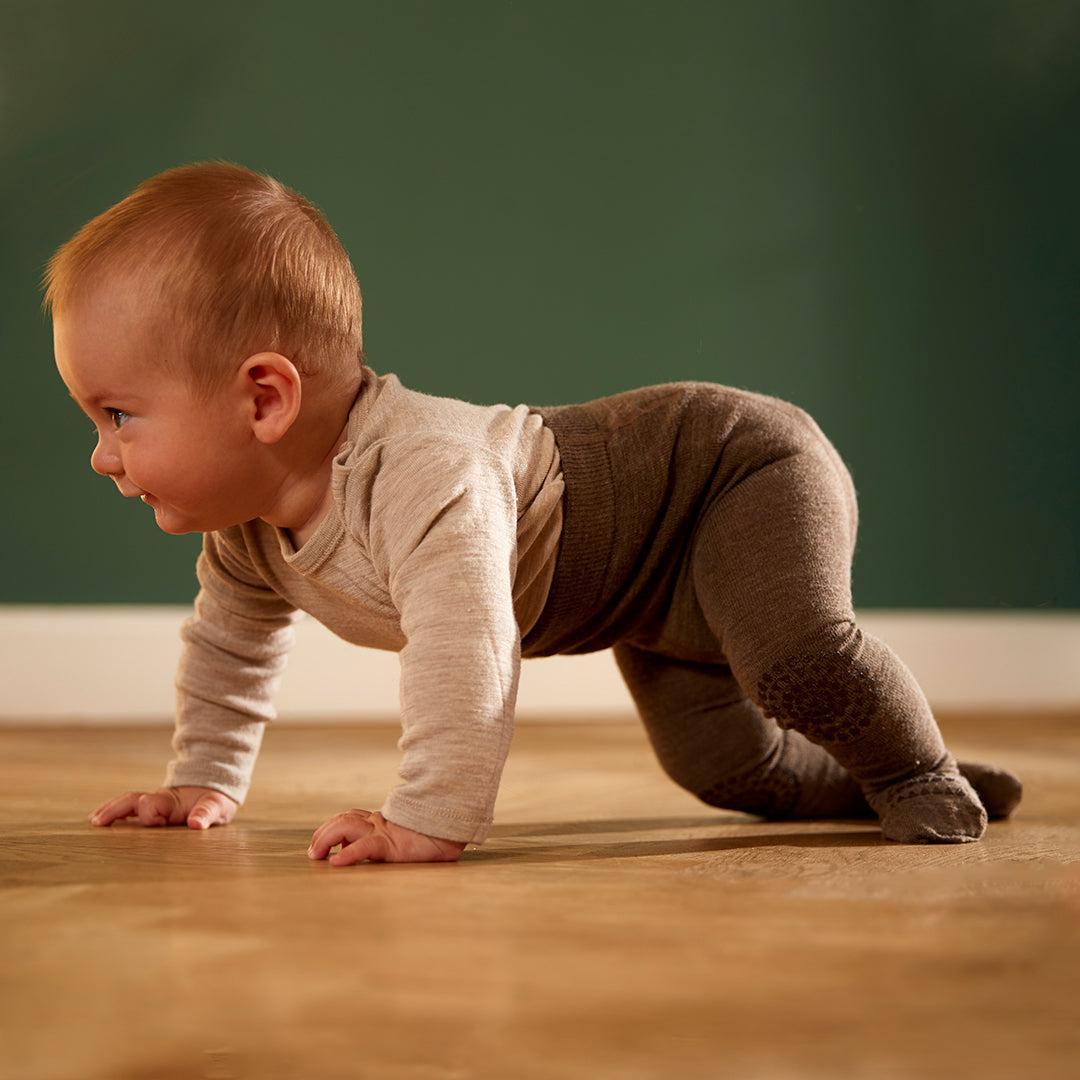 Crawling tights anti-slip wool-Strømper-GoBabyGo-Aandahls