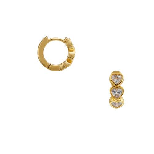 Crystal Stationed Heart Huggie Hoops-Smykker-Orelia-Aandahls