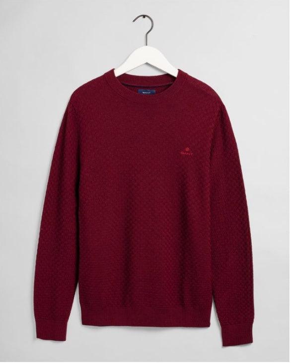 D1.Merino Texture Crew-Genser-Gant-Aandahls