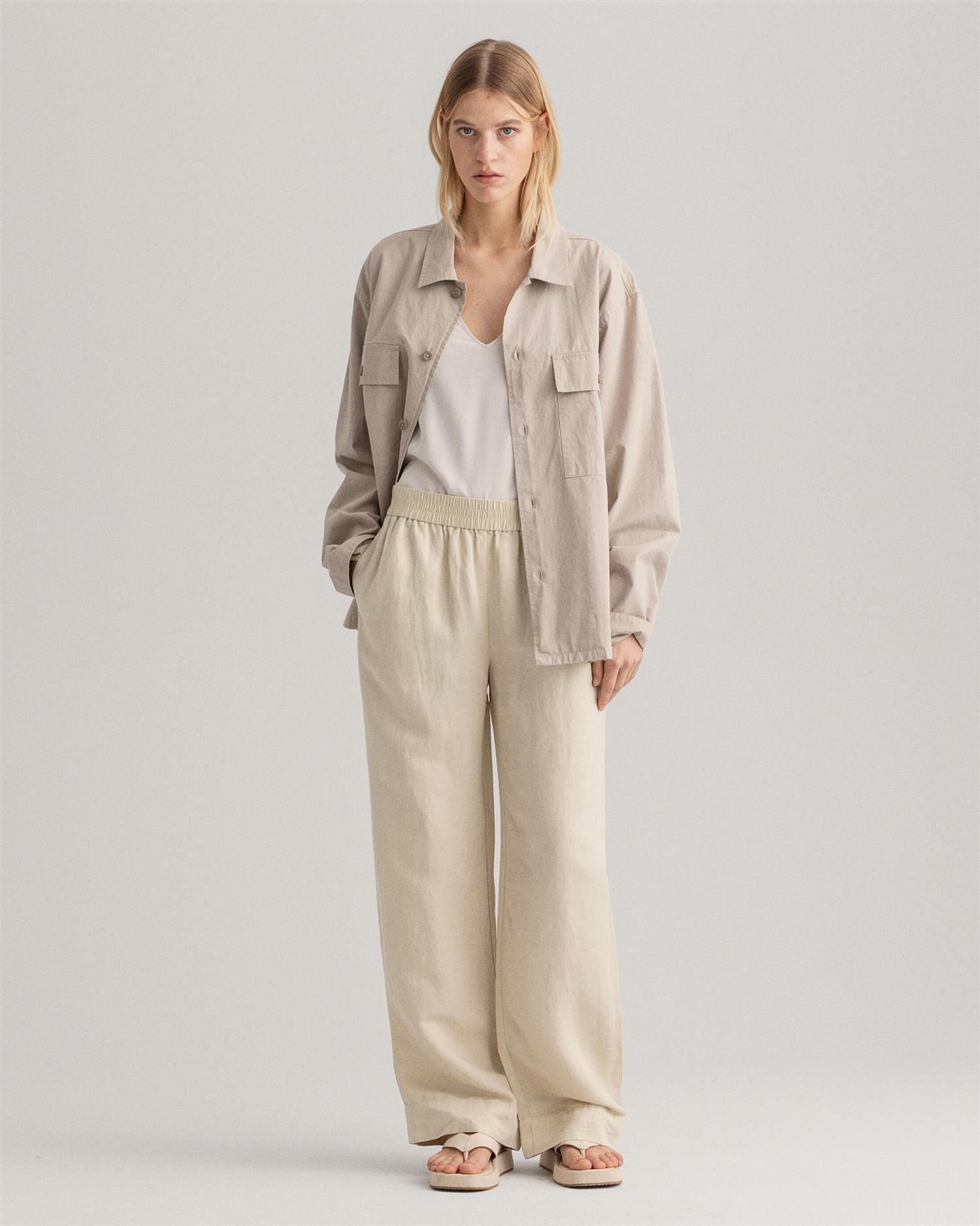 D2. LINEN VISCOSE PULL-ON PANTS-Bukser-Gant-Aandahls