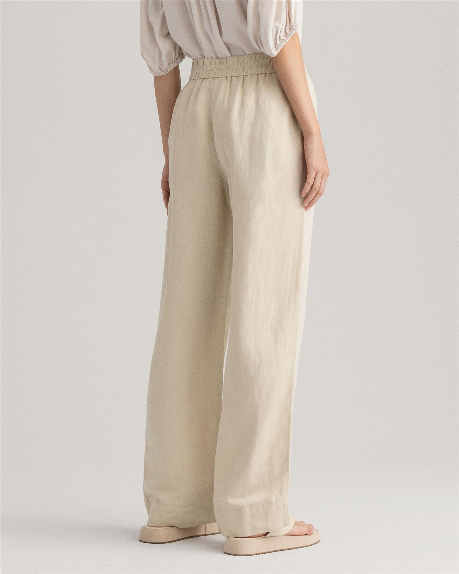 D2. LINEN VISCOSE PULL-ON PANTS-Bukser-Gant-Aandahls