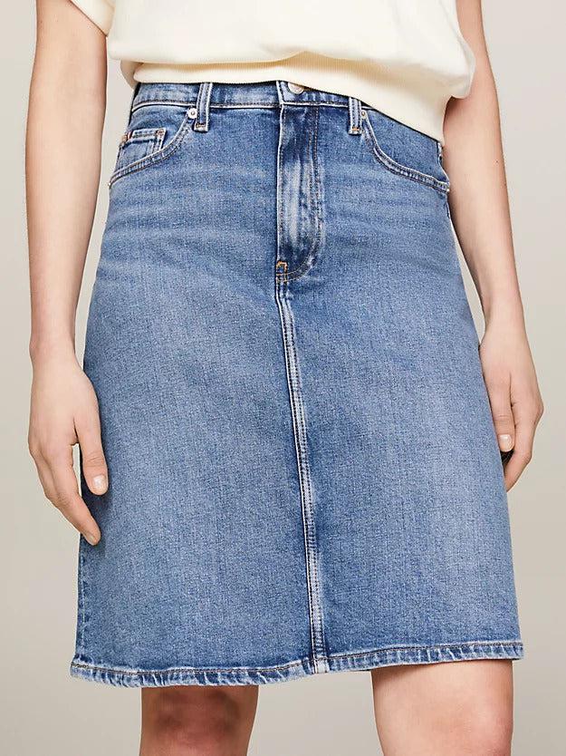 DNM A-line skirt HW mel-Skjørt-Tommy Hilfiger-Aandahls