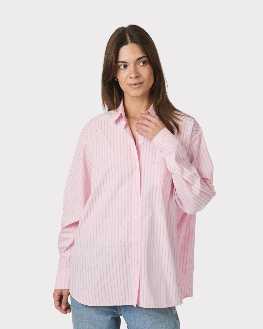 Dalma Soft Stripe Shirt-Skjorte-Neo Noir-Aandahls