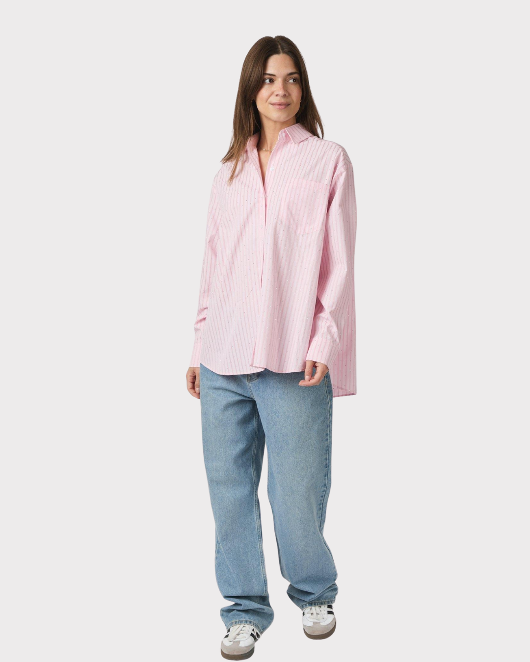 Dalma Soft Stripe Shirt-Skjorte-Neo Noir-Aandahls