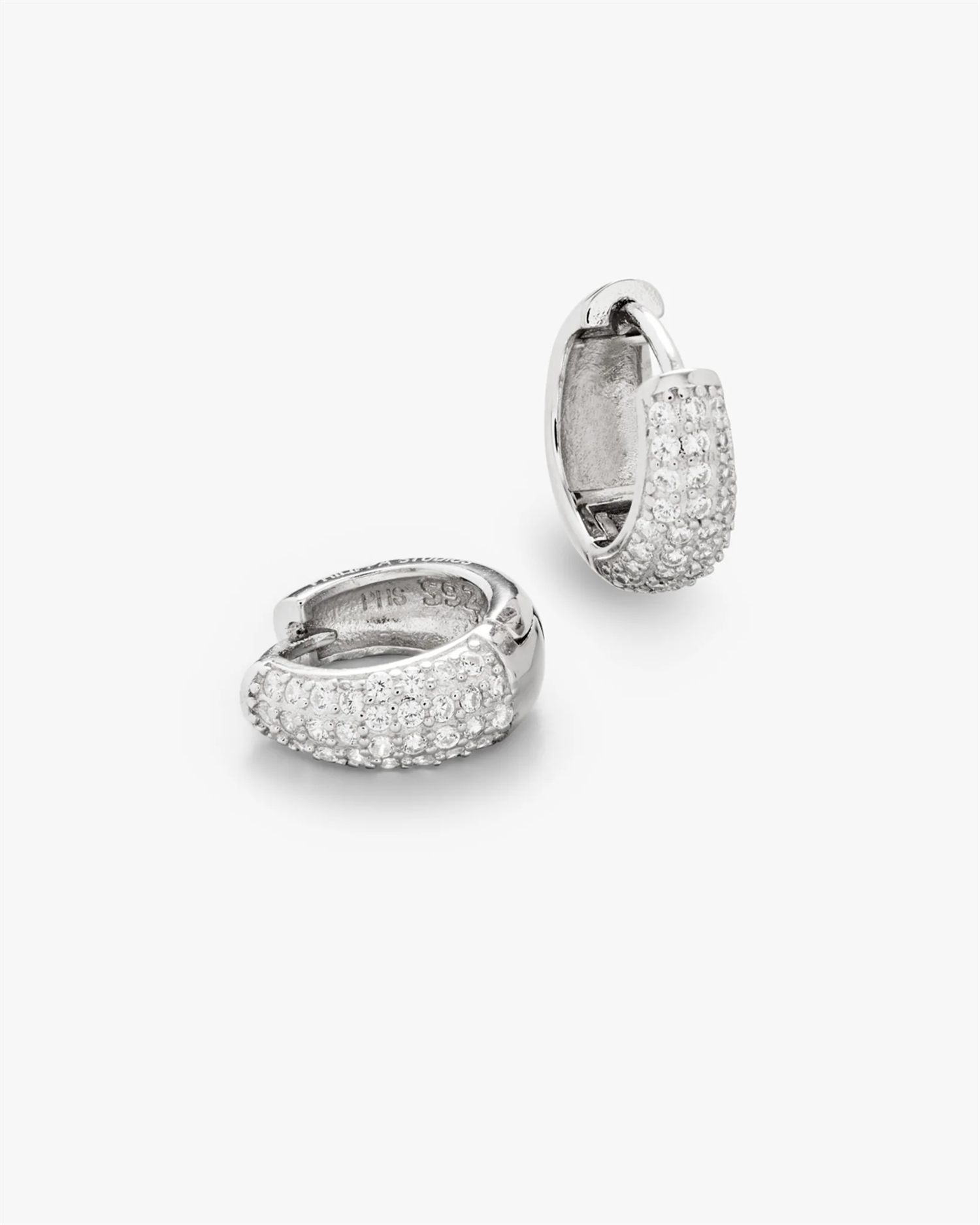 Dome Pave Hoops Medium-Accessories-Philippa Studios-Aandahls