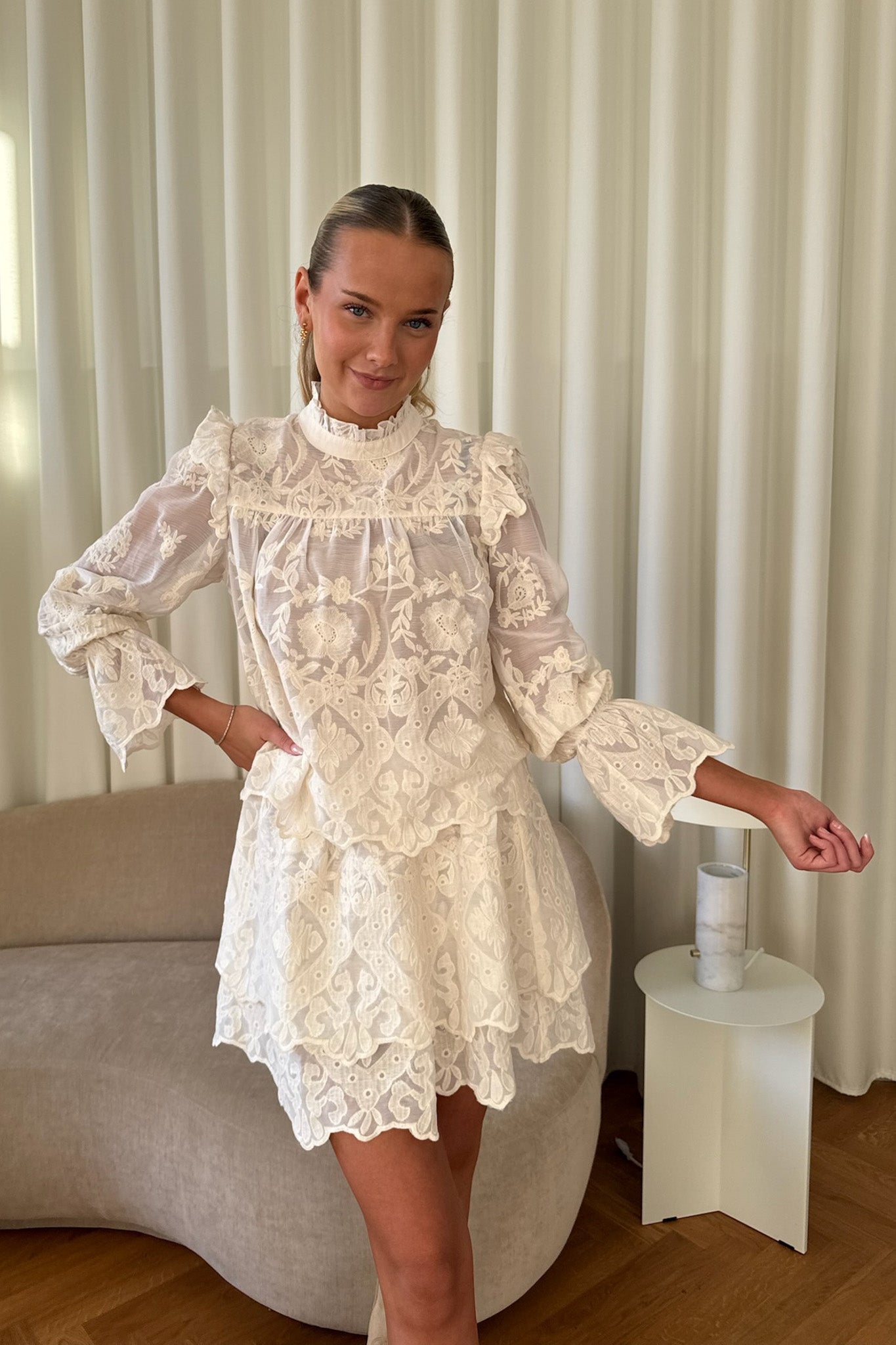 Ellinordic Lace Mini Skirt-Skjørt-BY IC-Aandahls