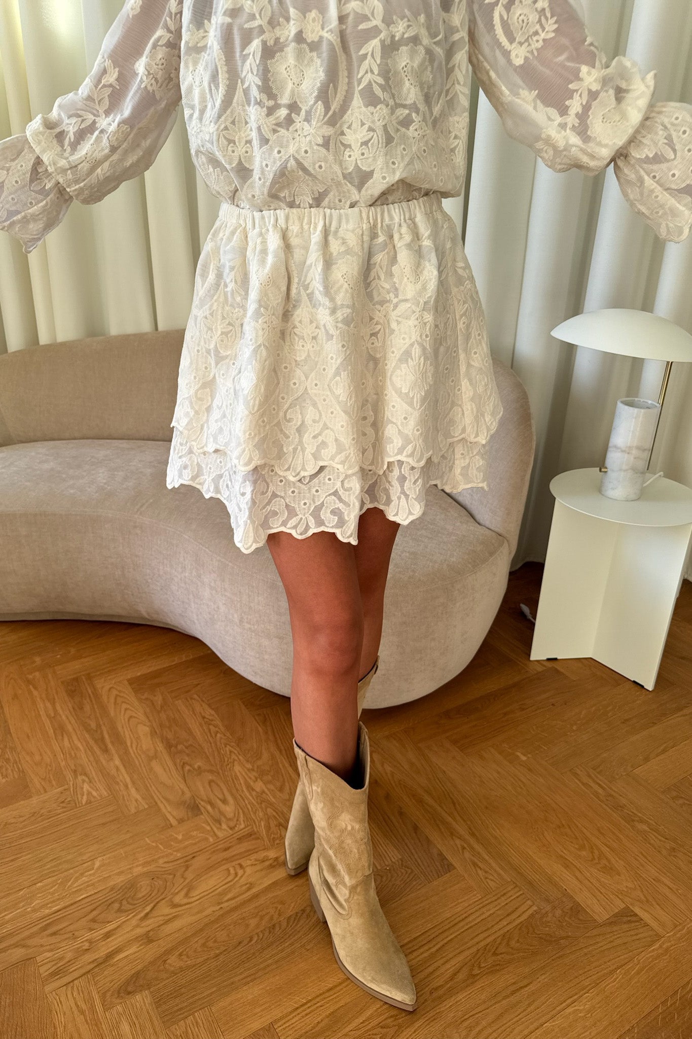Ellinordic Lace Mini Skirt-Skjørt-BY IC-Aandahls