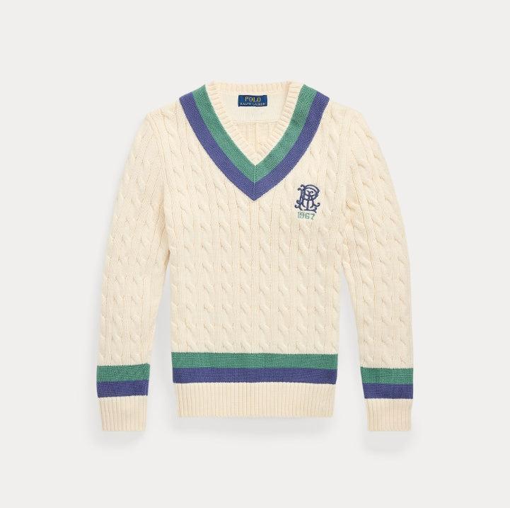 Embroidered cotton cricket sweater-Genser-Polo Ralph Lauren-Aandahls