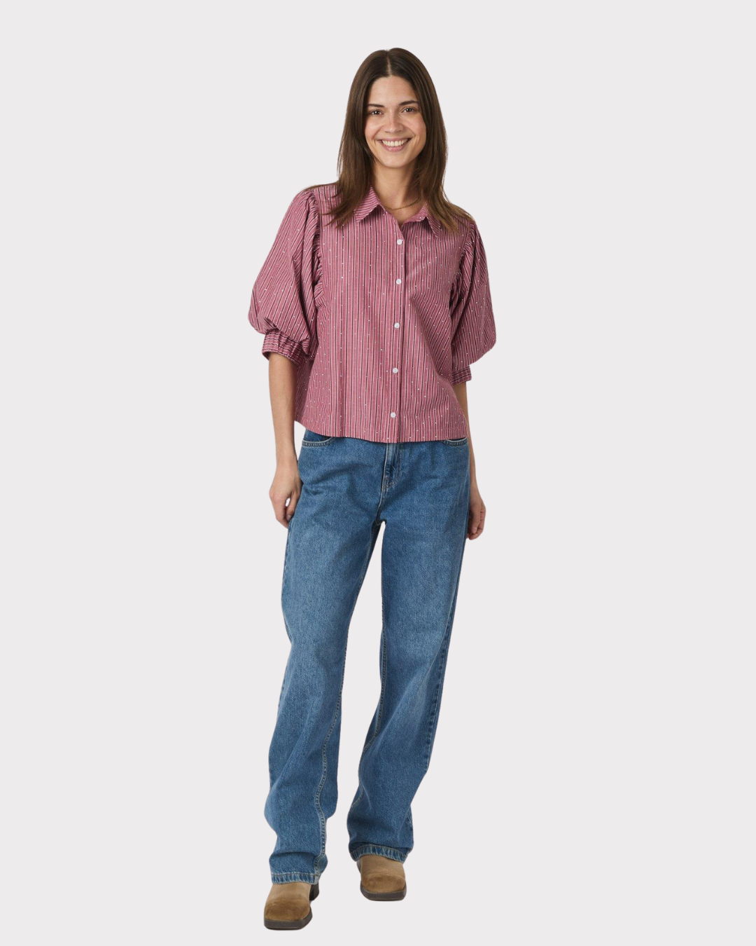 Etta Soft Stripe Stone-Overdel-Neo Noir-Aandahls