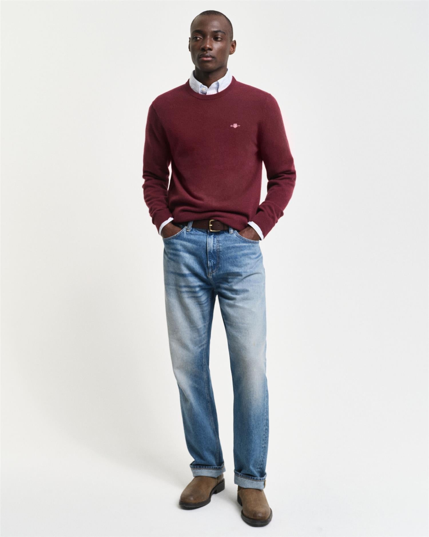 Extra fine lambswoool c-neck-Genser-Gant-Aandahls