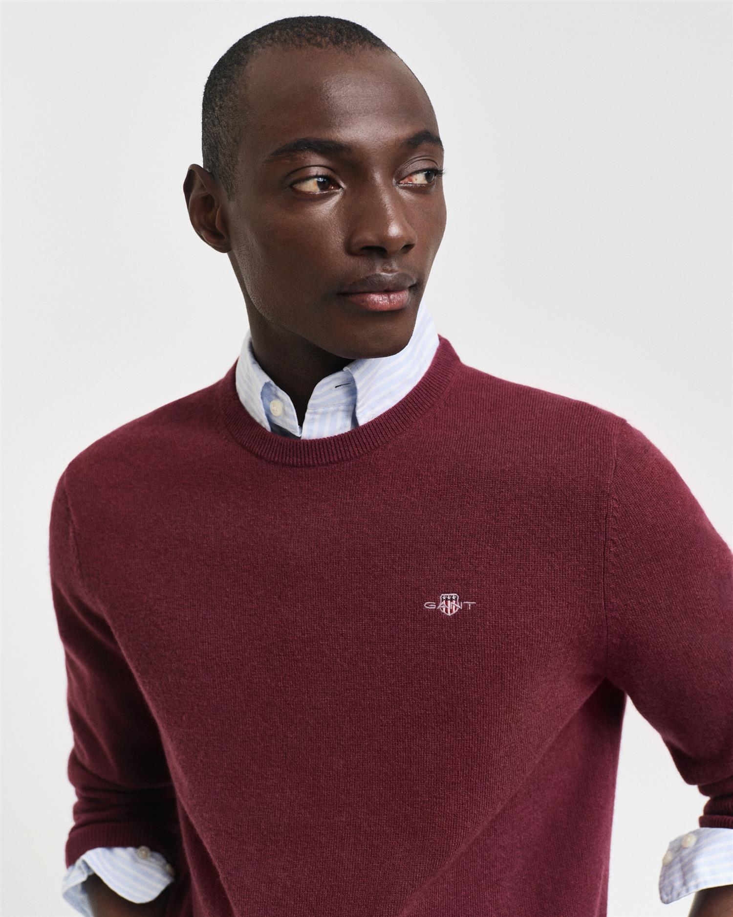 Extra fine lambswoool c-neck-Genser-Gant-Aandahls