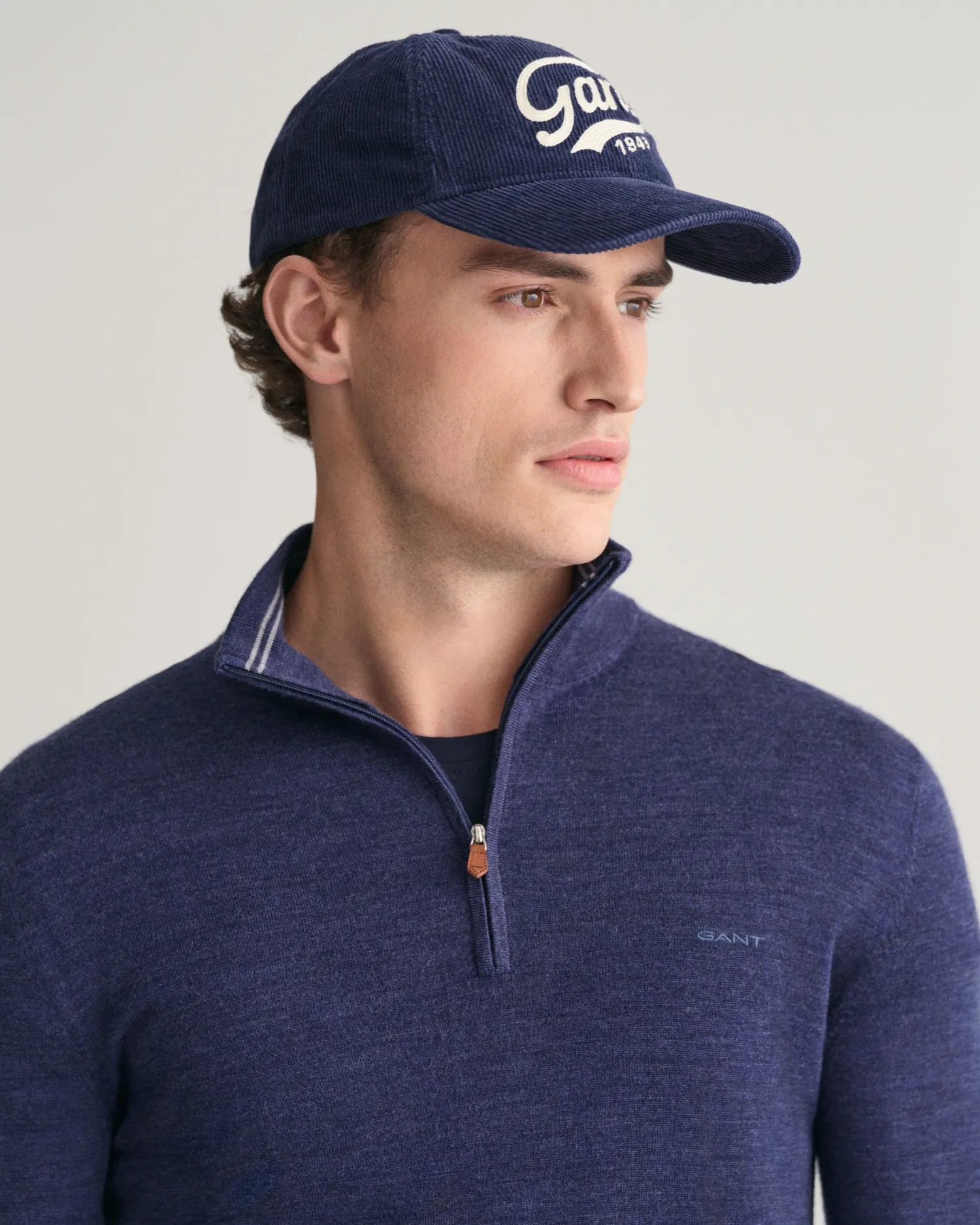 Extrafine merino wool half zip-Cardigan-Gant-Aandahls
