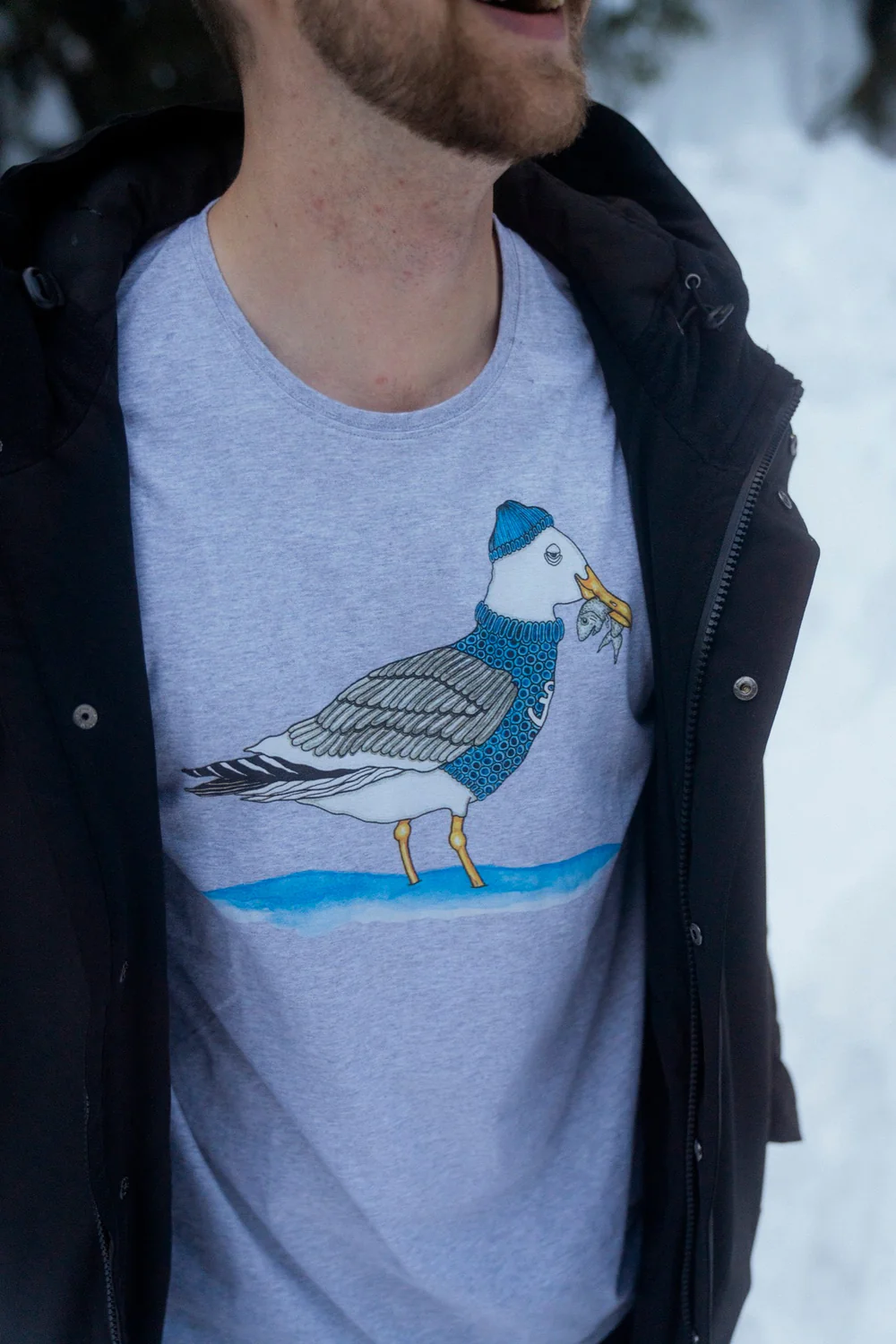 Fishing Seagull-T-shirt-Lakor-Aandahls