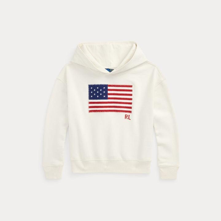 Flag-applique french terry hoodie-Genser-Polo Ralph Lauren-Aandahls