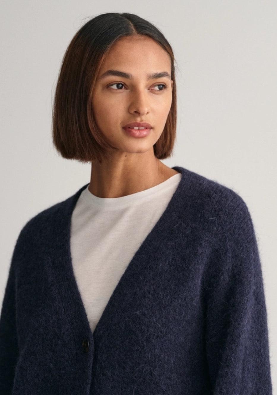 Hairy Texture v-Neck-Cardigan-Gant-Aandahls
