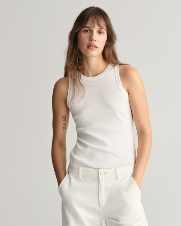 High Neck Rib Tank Top-T-shirt-Gant-Aandahls