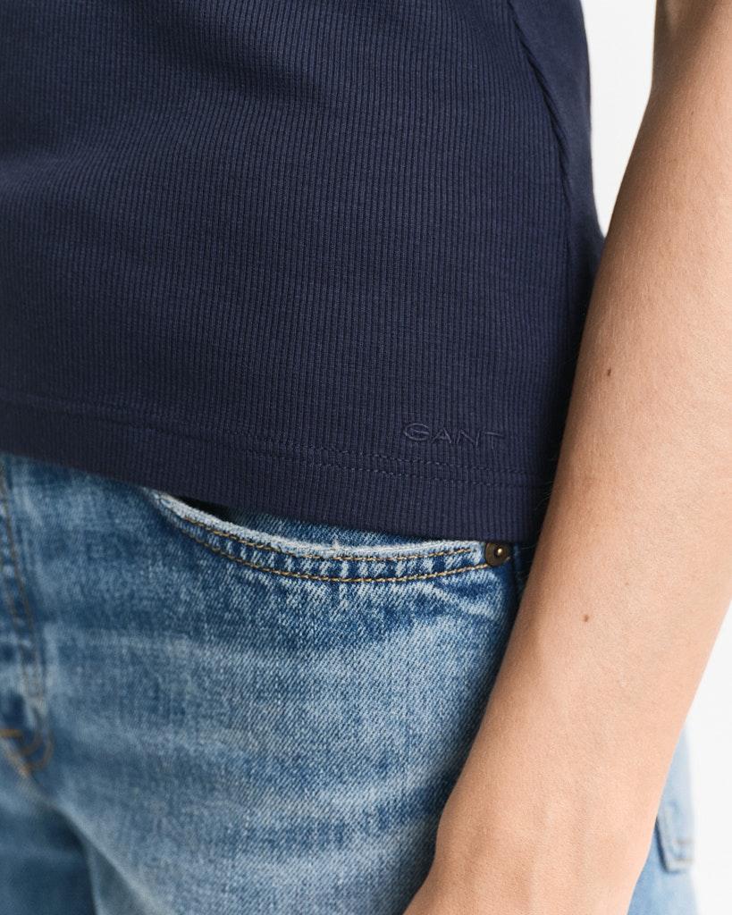 High Neck Rib Tank Top-Topp-Gant-Aandahls
