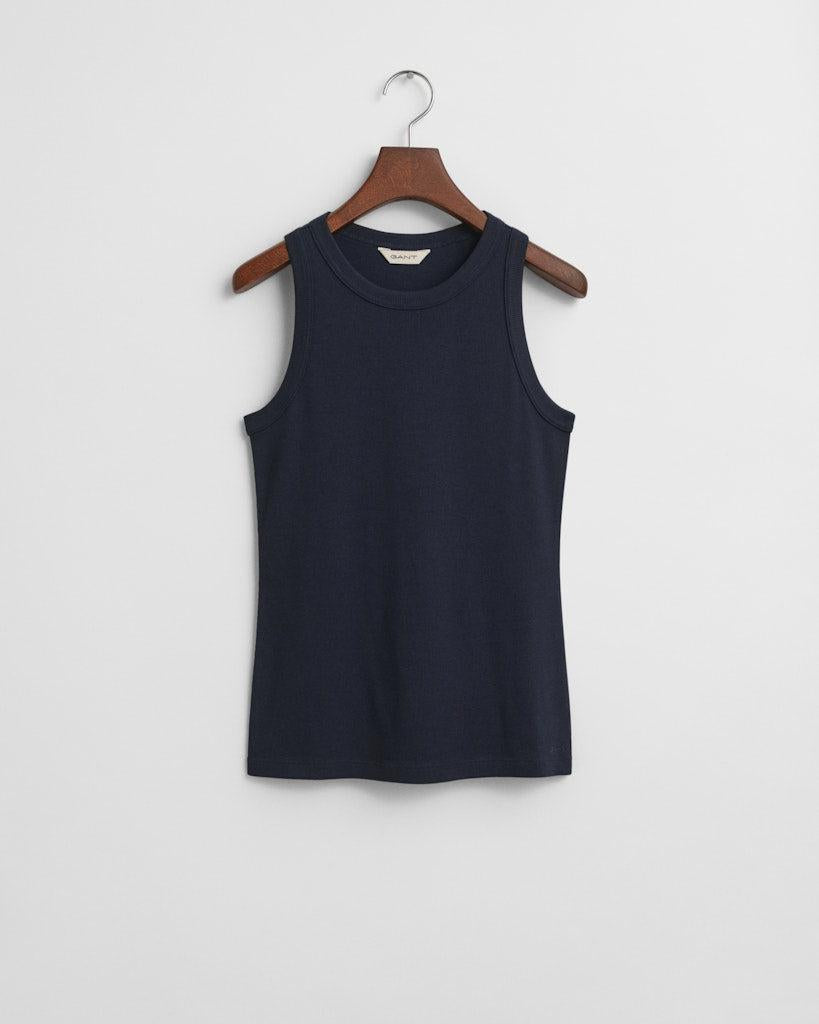 High Neck Rib Tank Top-Topp-Gant-Aandahls