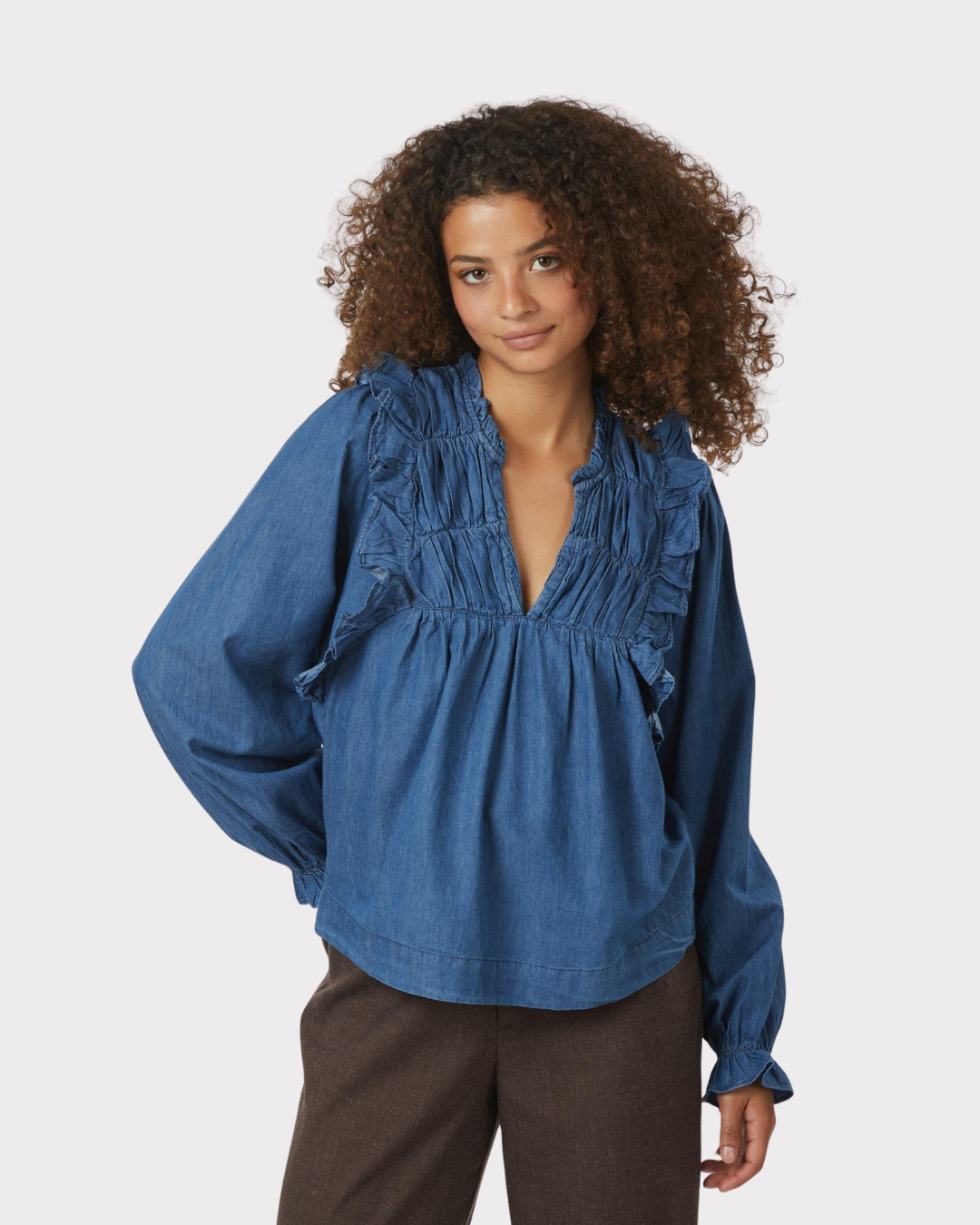 Janis Denim blouse-Overdel-Neo Noir-Aandahls