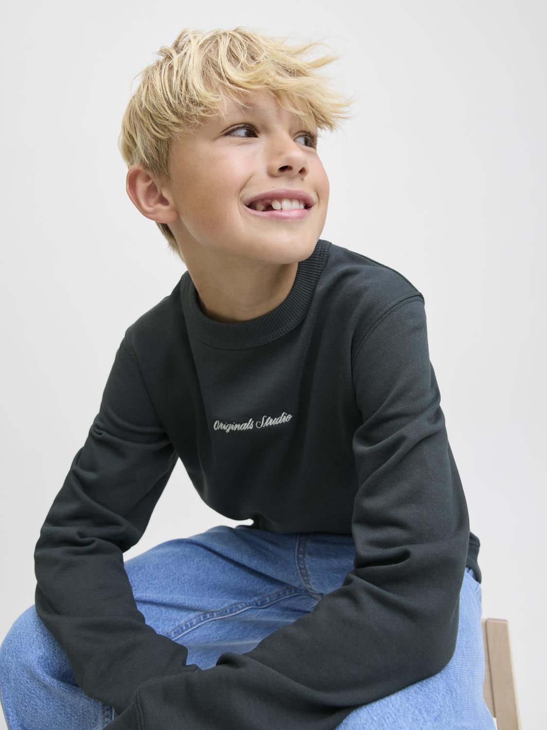 Jornorrebro Emb Sweat Crew Noos Jnr-Genser-JACK&JONES JUNIOR-Aandahls