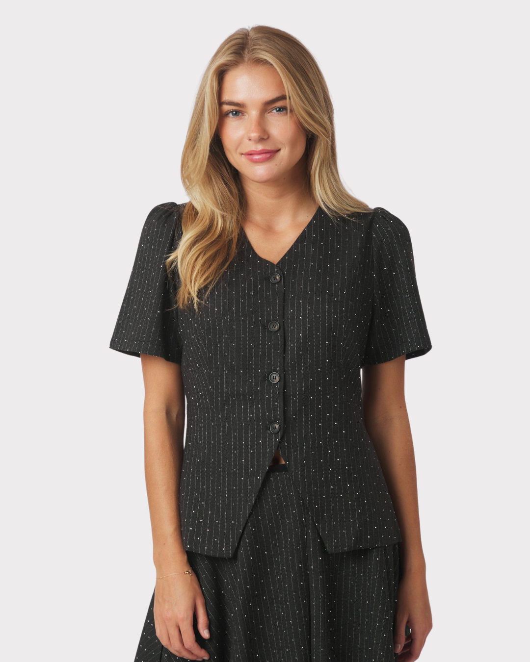 Jules B Pinstripe Blouse-Overdel-Neo Noir-Aandahls