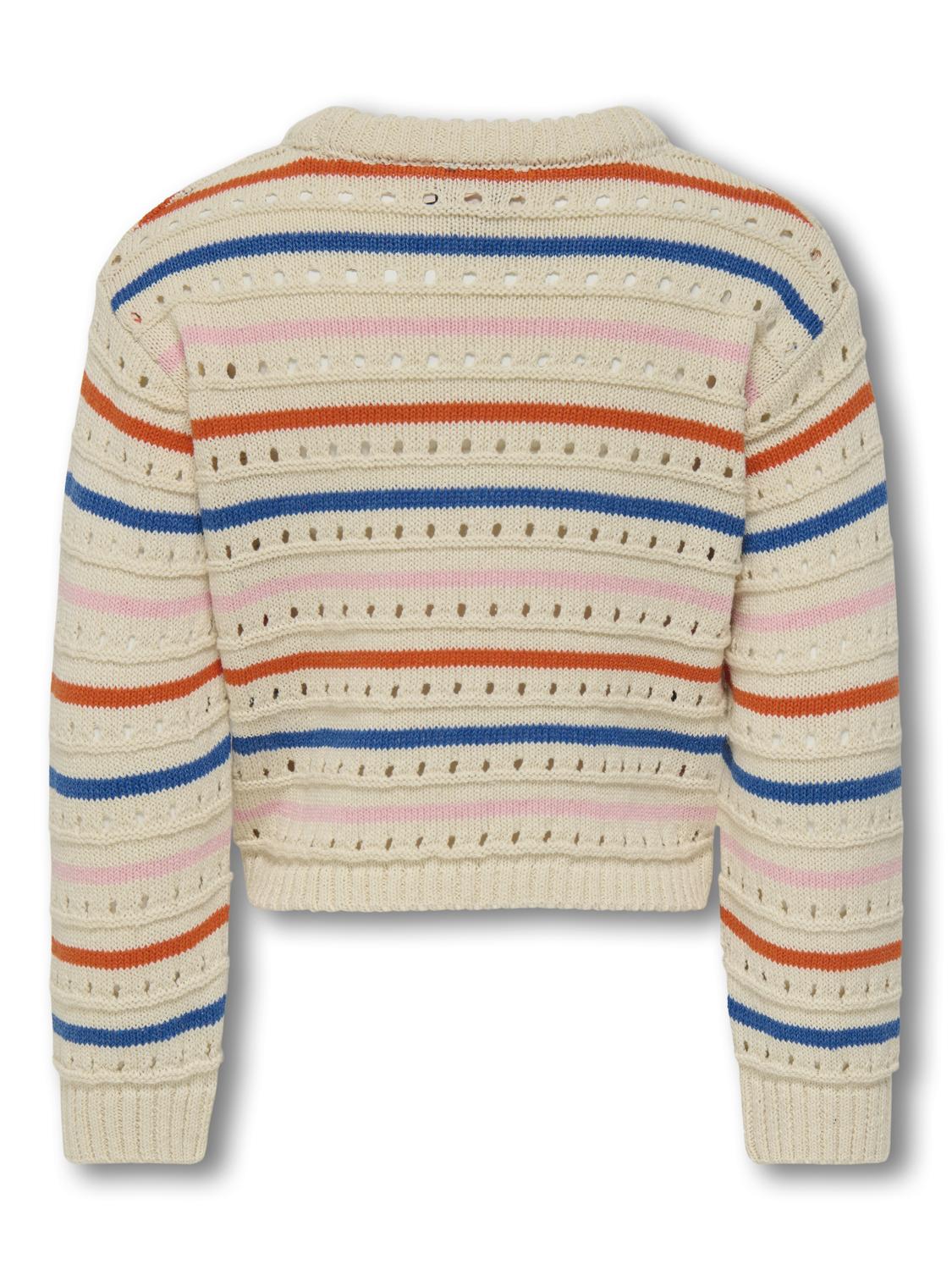 Kmgstina Life L/s O-Neck 3d Stripe Knt-Genser-KIDS MINI GIRL-Aandahls