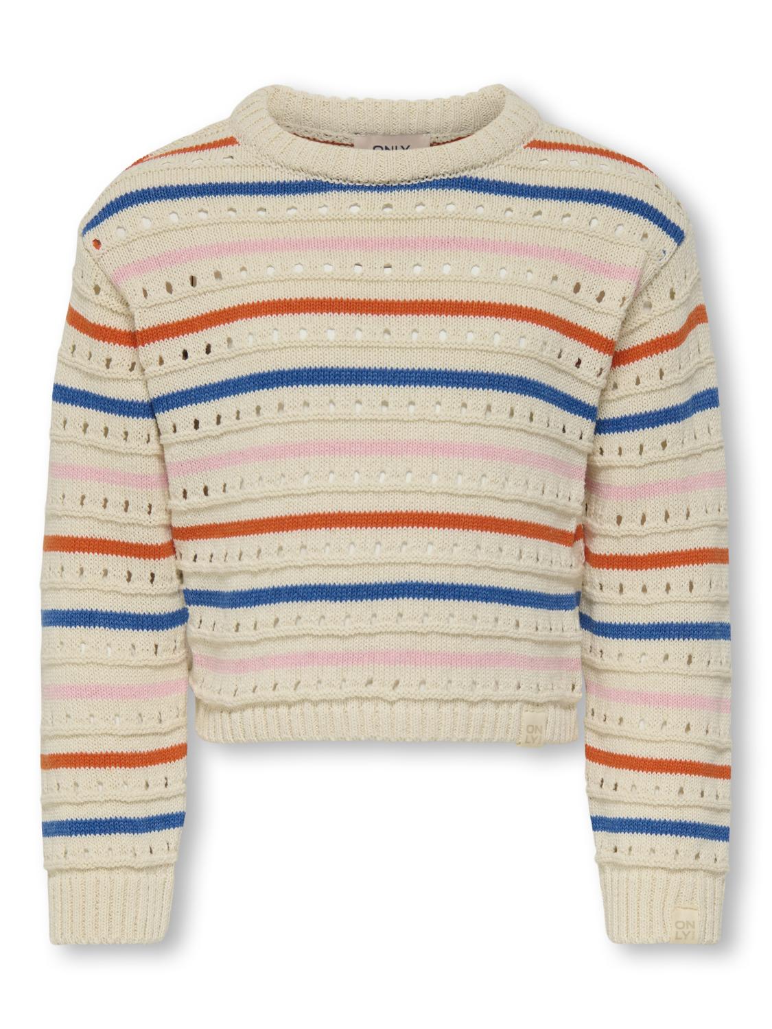 Kmgstina Life L/s O-Neck 3d Stripe Knt-Genser-KIDS MINI GIRL-Aandahls