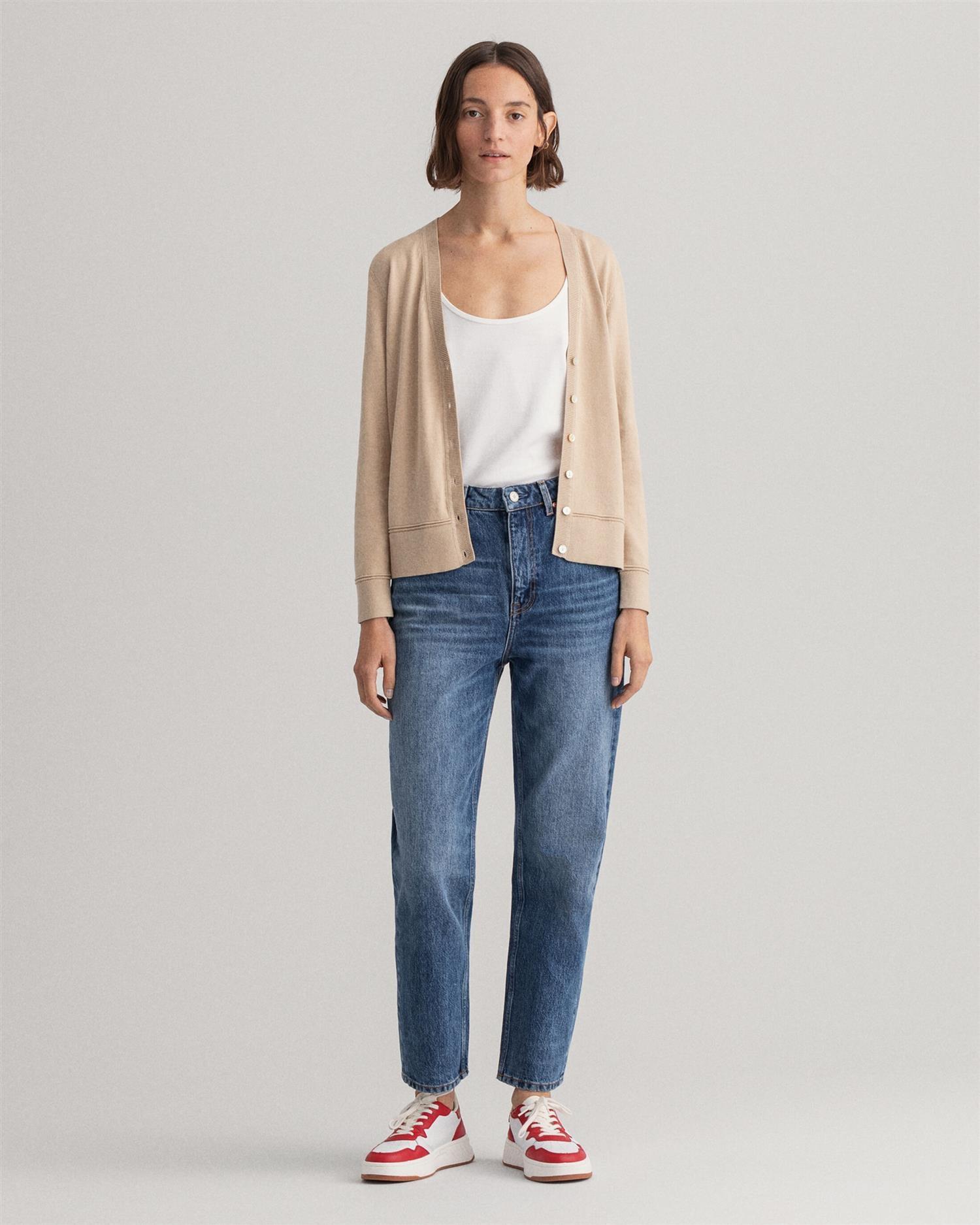 LIGHT COTTON V-CARDIGAN-Strikk-Gant-Aandahls
